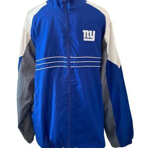 NFL Windbreaker Jacket Men’s Size L Color Blue NY Giants Graphic Reebok